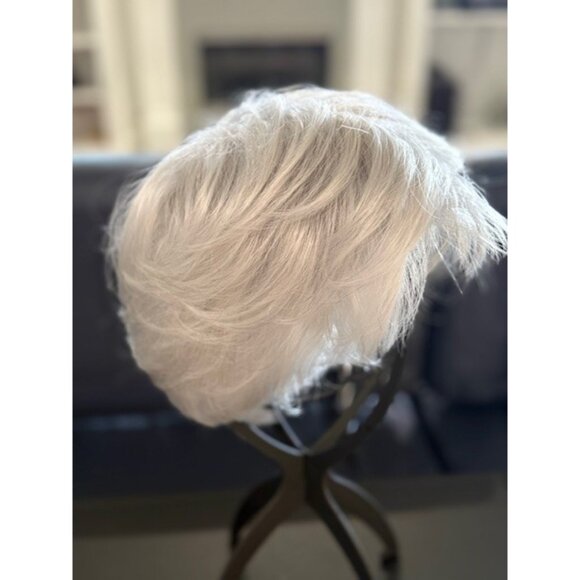 Estetica Designs R60 Silver Grey Short Layered Wig Lace Adjustable Clean EUC - Picture 1 of 10